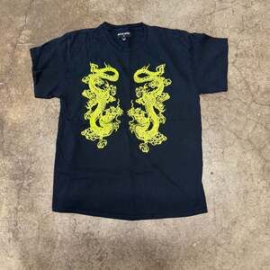 New Girl Order Dueling Dragons Black T-Shirt with Neon Yellow Graphic